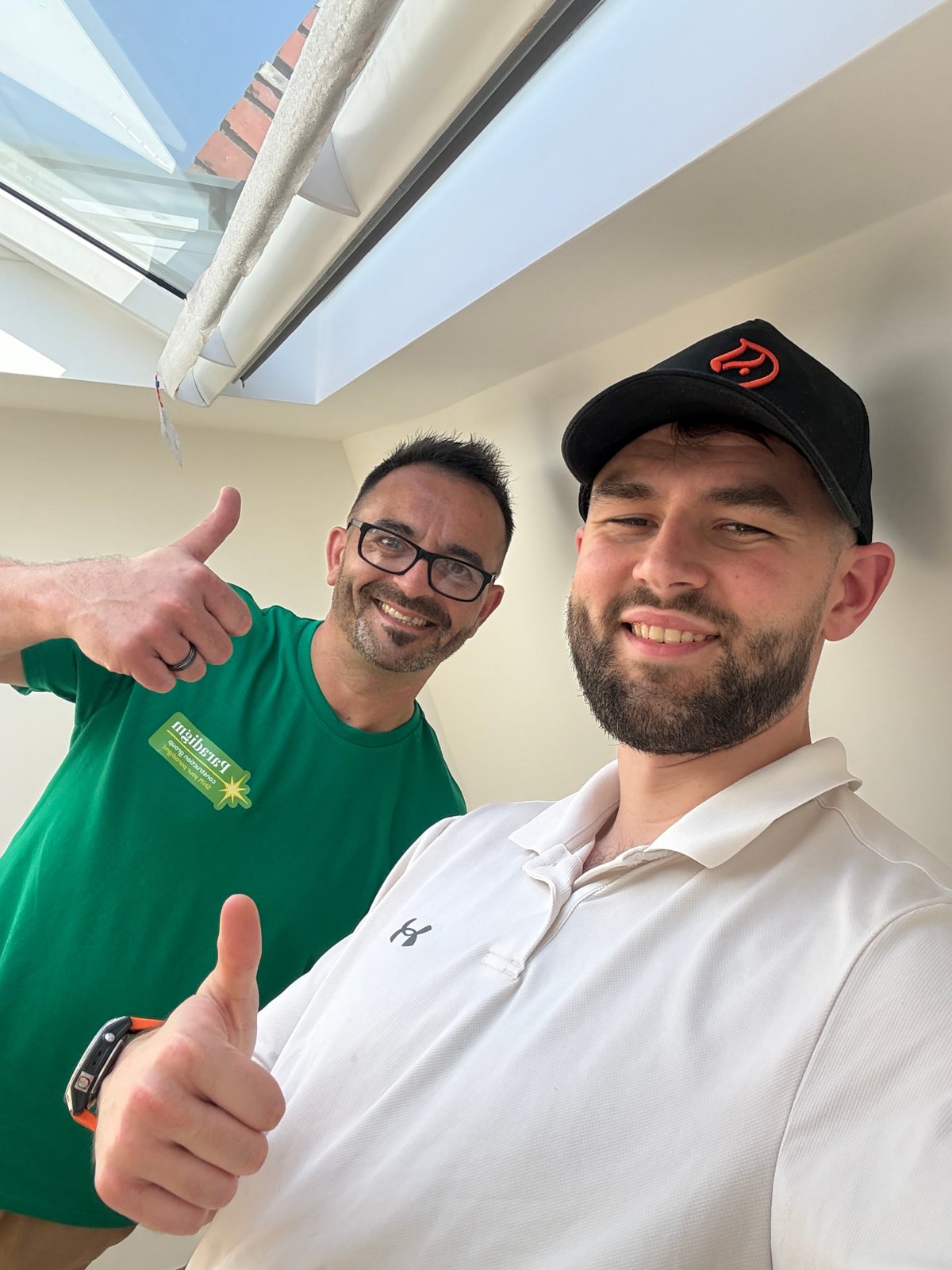 Luke Watkins and Gavin Morris of Paradigm Lofts in a finished loft conversion
